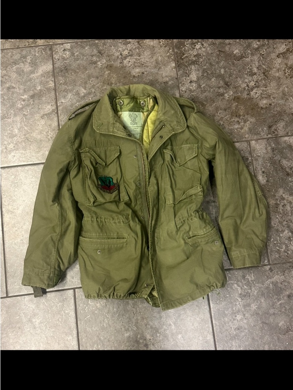 Men's Vintage 80's US Army M65 Jacket in Green, Size S